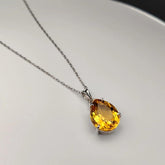 Bellia Golden Teardrop Pendant Necklace – Minimal Crystal Charm Necklace