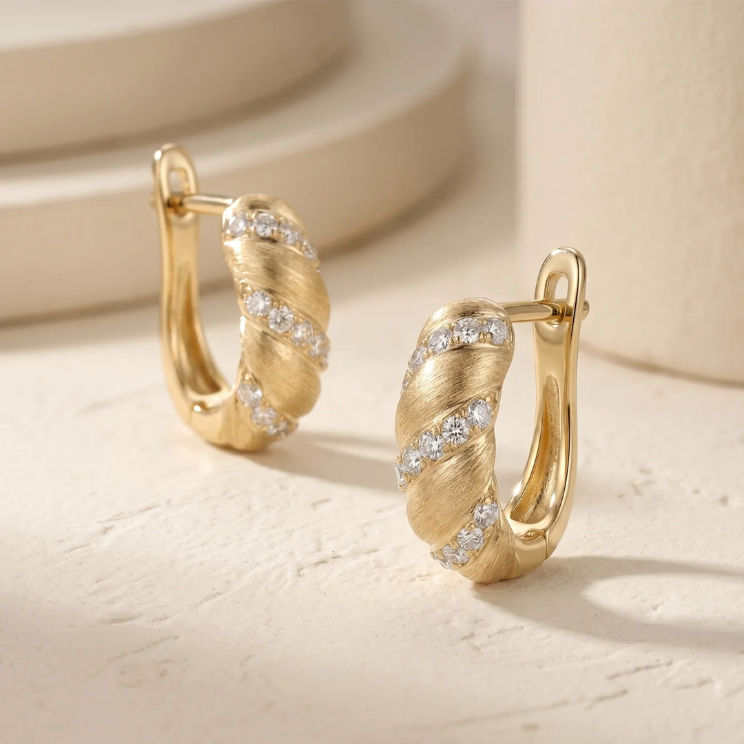 Bellia Twisted Zircon Hoop Earrings