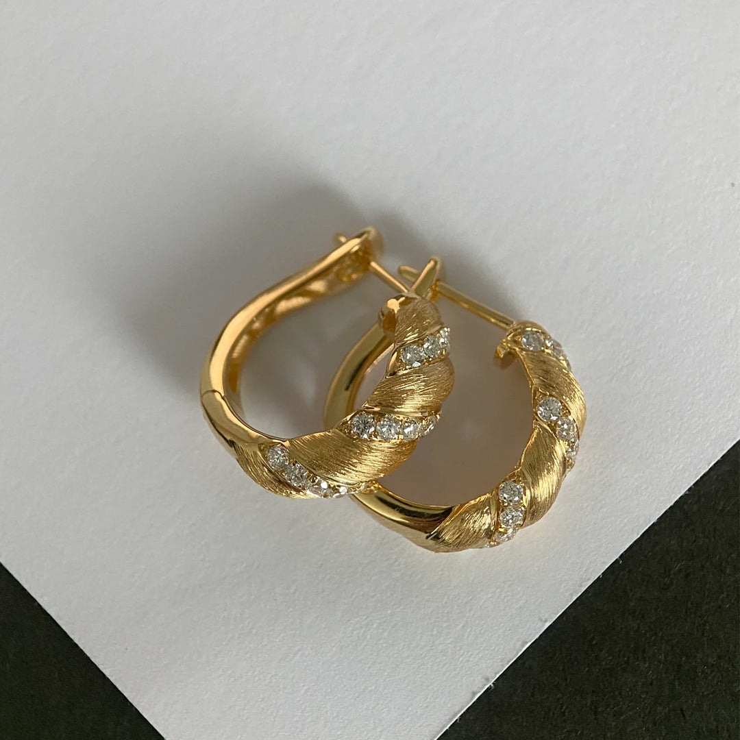 Bellia Twisted Zircon Hoop Earrings
