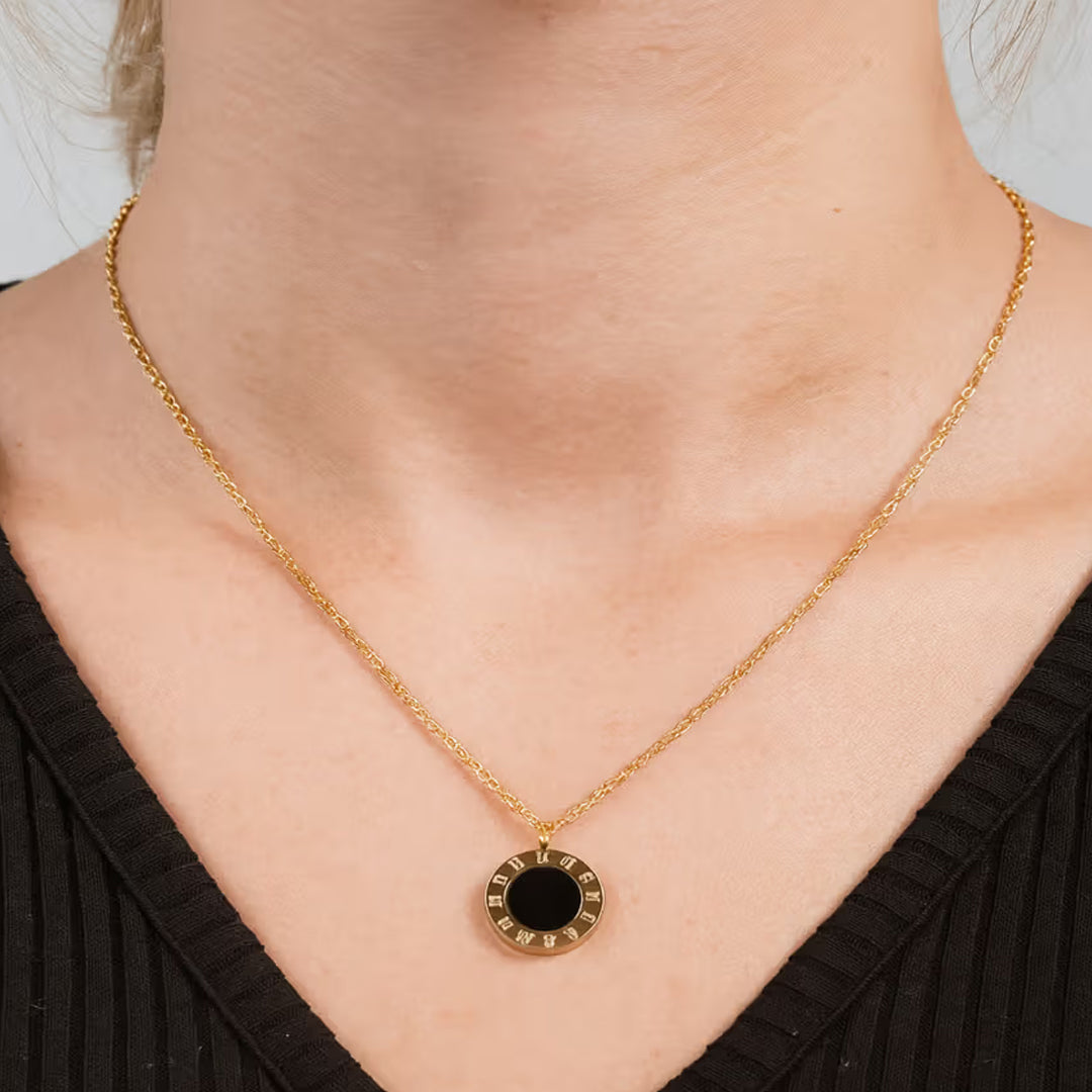 Bellia Noir Chain Drop Earrings – Minimal Black & Gold Statement Earrings