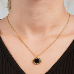 Bellia Noir Chain Drop Earrings – Minimal Black & Gold Statement Earrings