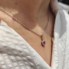 Bellia Heart Halo Pendant Necklace – Silver Crystal Love Necklace