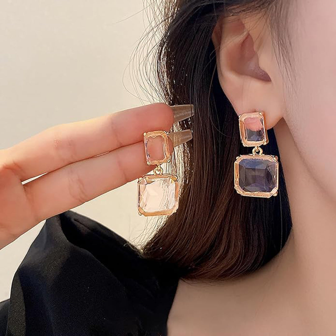 Bellia Luxe Crystal Statement Earrings – Gold Plated Drop Earrings