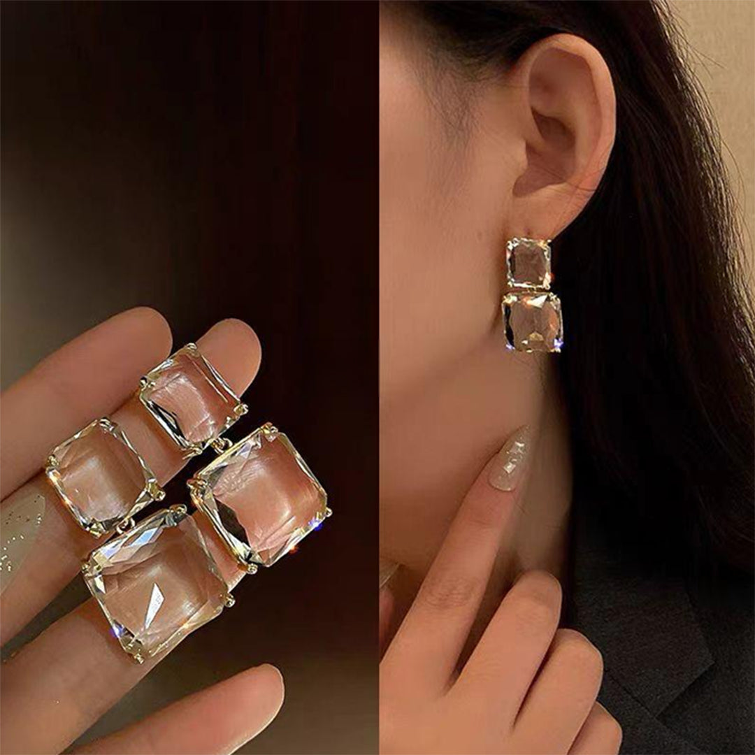 Bellia Luxe Crystal Statement Earrings – Gold Plated Drop Earrings